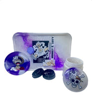 Load image into Gallery viewer, LUFFY 5TH GEAR Anime Rolling Tray Set (WHITE &amp; PURPLE) : Tray, Ashtray, Jar, Grinder
