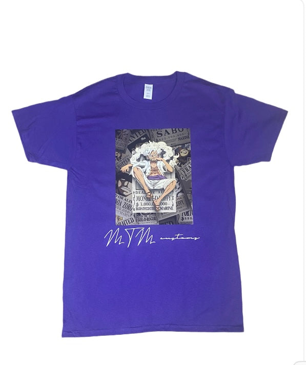 LUFFY WANTED POSTER Graphic Tshirt: (PURPLE)