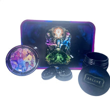 Load image into Gallery viewer, ARCANE Anime Rolling Tray Set (BLACK) : Tray, Ashtray, Jar, Grinder
