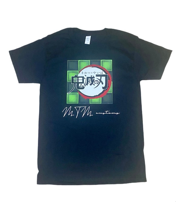 Demon Slayer “Foreign Logo” Graphic Tshirt: (BLACK)