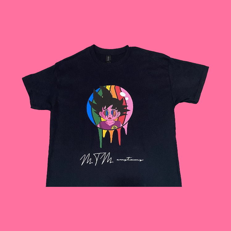 Trippy Goku Graphic Tshirt- Short Sleeve Black
